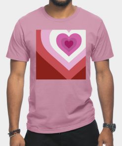 Lesbian T-Shirts - Lesbian Heart T-Shirt TP1503 14 - Lesbian Flag Lesbian Heart