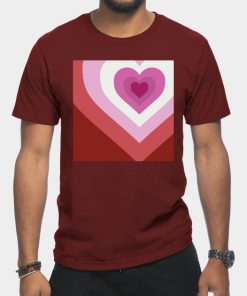 Lesbian T-Shirts - Lesbian Heart T-Shirt TP1503 16 - Lesbian Flag Lesbian Heart