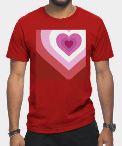 Lesbian T-Shirts - Lesbian Heart T-Shirt TP1503 17 - Lesbian Flag Lesbian Heart