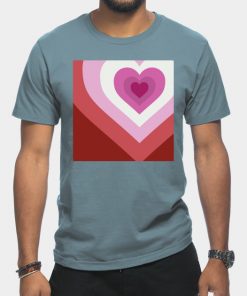 Lesbian T-Shirts - Lesbian Heart T-Shirt TP1503 19 - Lesbian Flag Lesbian Heart