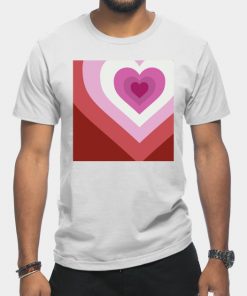 Lesbian T-Shirts - Lesbian Heart T-Shirt TP1503 21 - Lesbian Flag Lesbian Heart