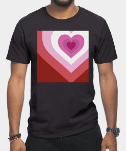Lesbian T-Shirts - Lesbian Heart T-Shirt TP1503 22 - Lesbian Flag Lesbian Heart