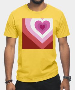 Lesbian T-Shirts - Lesbian Heart T-Shirt TP1503 23 - Lesbian Flag Lesbian Heart