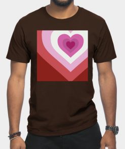 Lesbian T-Shirts - Lesbian Heart T-Shirt TP1503 24 - Lesbian Flag Lesbian Heart