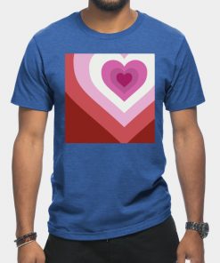 Lesbian T-Shirts - Lesbian Heart T-Shirt TP1503 25 - Lesbian Flag Lesbian Heart