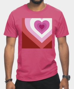 Lesbian T-Shirts - Lesbian Heart T-Shirt TP1503 6 - Lesbian Flag Lesbian Heart