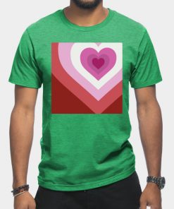 Lesbian T-Shirts - Lesbian Heart T-Shirt TP1503 7 - Lesbian Flag Lesbian Heart