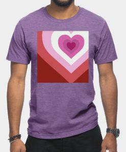 Lesbian T-Shirts - Lesbian Heart T-Shirt TP1503 8 - Lesbian Flag Lesbian Heart