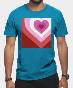 Lesbian T-Shirts - Lesbian Heart T-Shirt TP1503 9 - Lesbian Flag Lesbian Heart