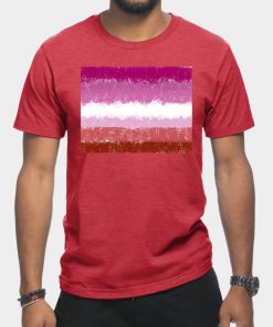 Lesbian T-Shirts - Lesbian Flag Crosshatch Design T-Shirt TP1503 10 - Lesbian Flag Lesbian Flag Crosshatch Design