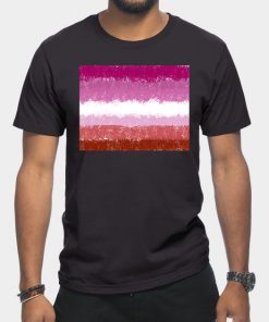 Lesbian T-Shirts - Lesbian Flag Crosshatch Design T-Shirt TP1503 12 - Lesbian Flag Lesbian Flag Crosshatch Design