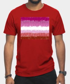 Lesbian T-Shirts - Lesbian Flag Crosshatch Design T-Shirt TP1503 13 - Lesbian Flag Lesbian Flag Crosshatch Design