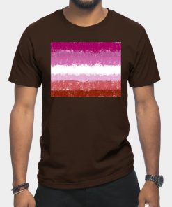 Lesbian T-Shirts - Lesbian Flag Crosshatch Design T-Shirt TP1503 18 - Lesbian Flag Lesbian Flag Crosshatch Design