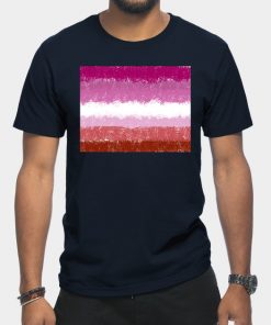 Lesbian T-Shirts - Lesbian Flag Crosshatch Design T-Shirt TP1503 26 - Lesbian Flag Lesbian Flag Crosshatch Design