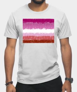 Lesbian T-Shirts - Lesbian Flag Crosshatch Design T-Shirt TP1503 5 - Lesbian Flag Lesbian Flag Crosshatch Design