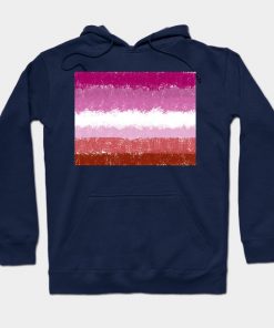 Lesbian Hoodies - Lesbian Flag Crosshatch Design Hoodie TP1503 3 - Lesbian Flag Lesbian Flag Crosshatch Design