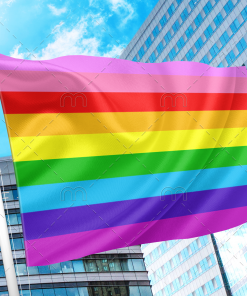 Nine Striped Rainbow Flag - Gilbert Baker PN0112 2x3 ft (60x90cm) / 2 Left Grommets Official PAN FLAG Merch