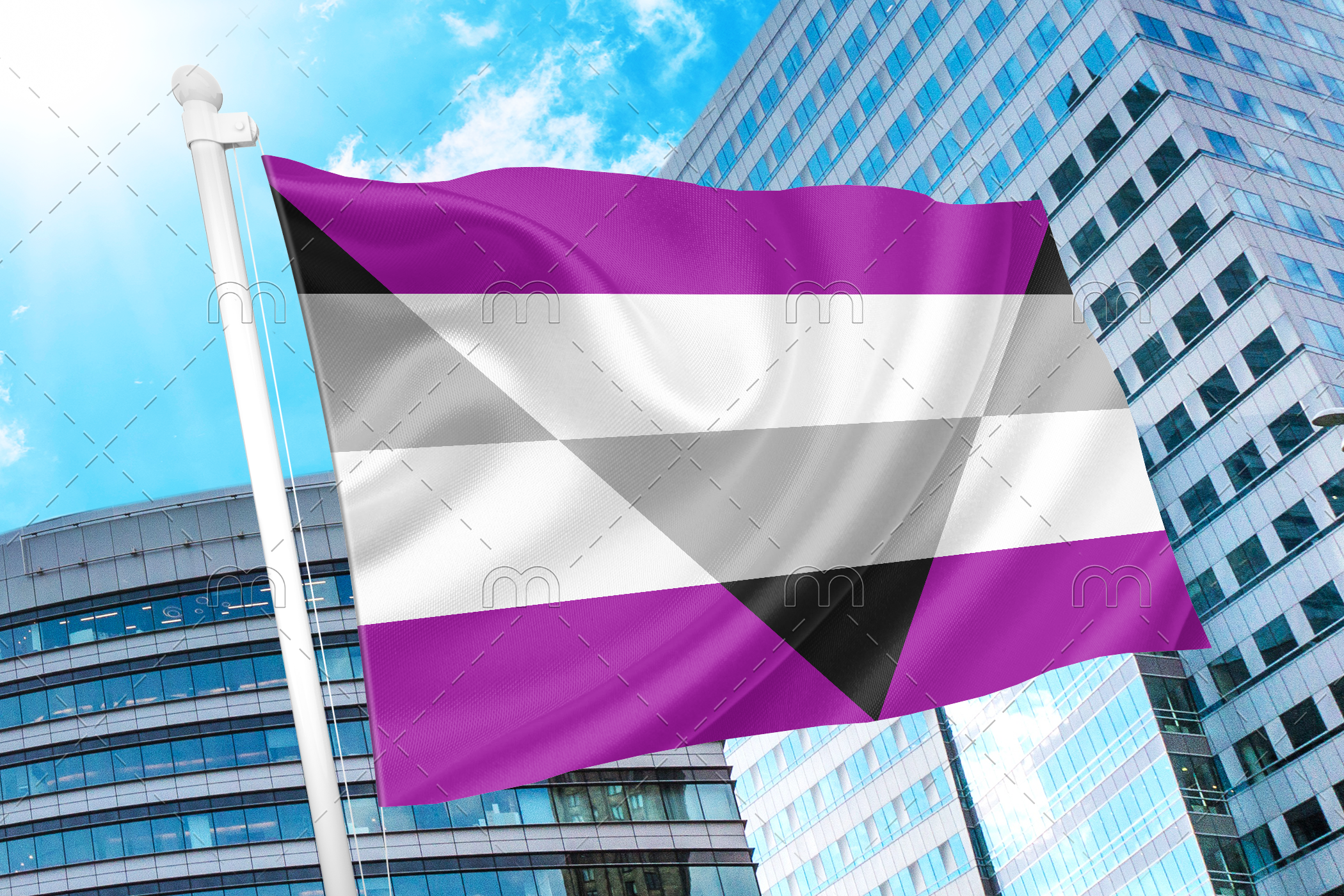 aego Aegosexual/Autochorissexual-Akiosexual Pride Flag PN0112 2x3 ft (60x90 cm) / Purple Official PAN FLAG Merch