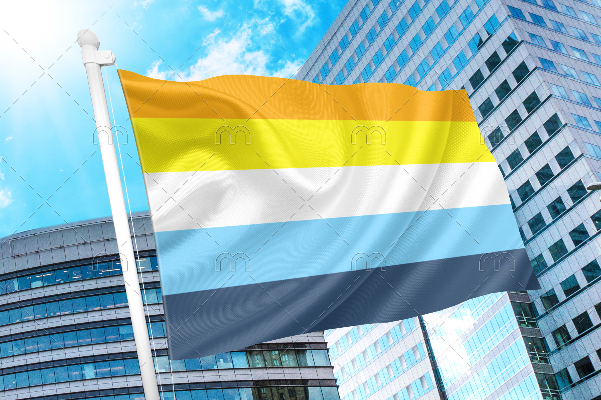 aro2 Aroace Flag PN0112 2x3 ft (60x90cm) / 2 Grommets Left Official PAN FLAG Merch