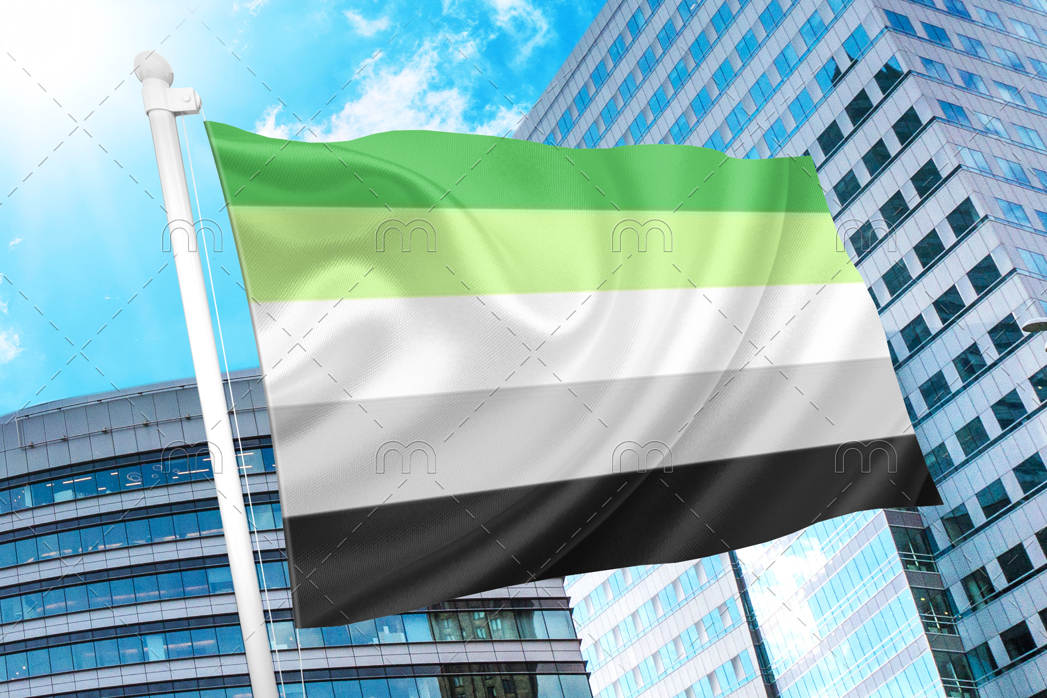 aromantic1 Aromantic Pride Flag PN0112 2x3 ft (60x90 cm) / 2 Grommets left Official PAN FLAG Merch