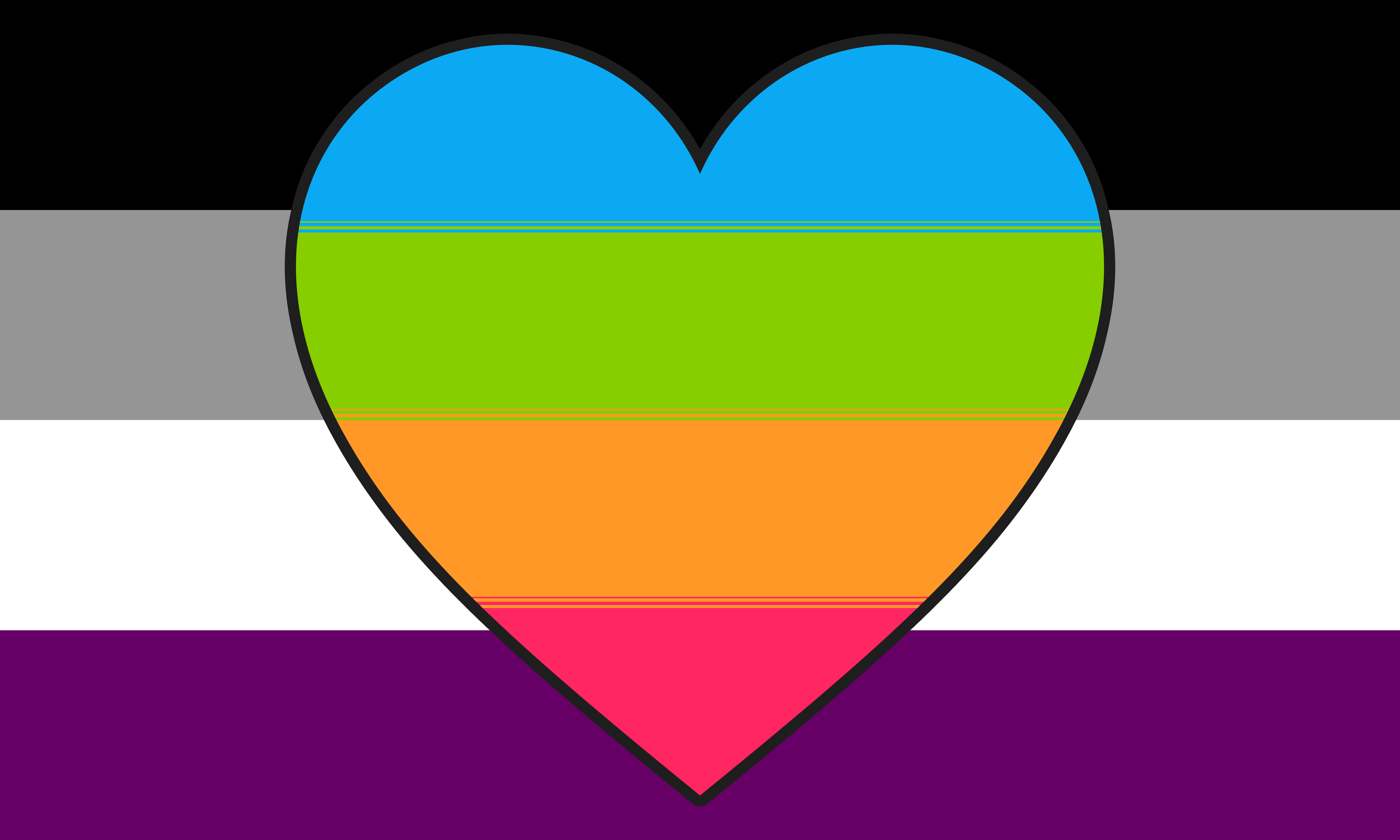 asexual_panromantic_combo_flag_by_pride_flags-da00qtv 2x3 ft (60x90 cm) / variation / 4 Grommets Official PAN FLAG Merch