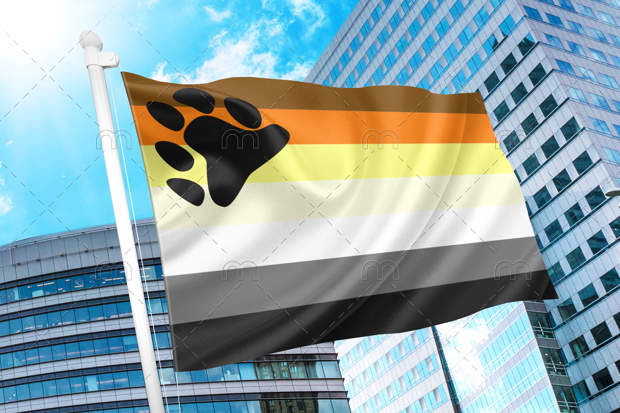 bearbrother Bear Brotherhood Pride Flag PN0112 2x3 ft (60x90cm) / 2 Grommets left Official PAN FLAG Merch