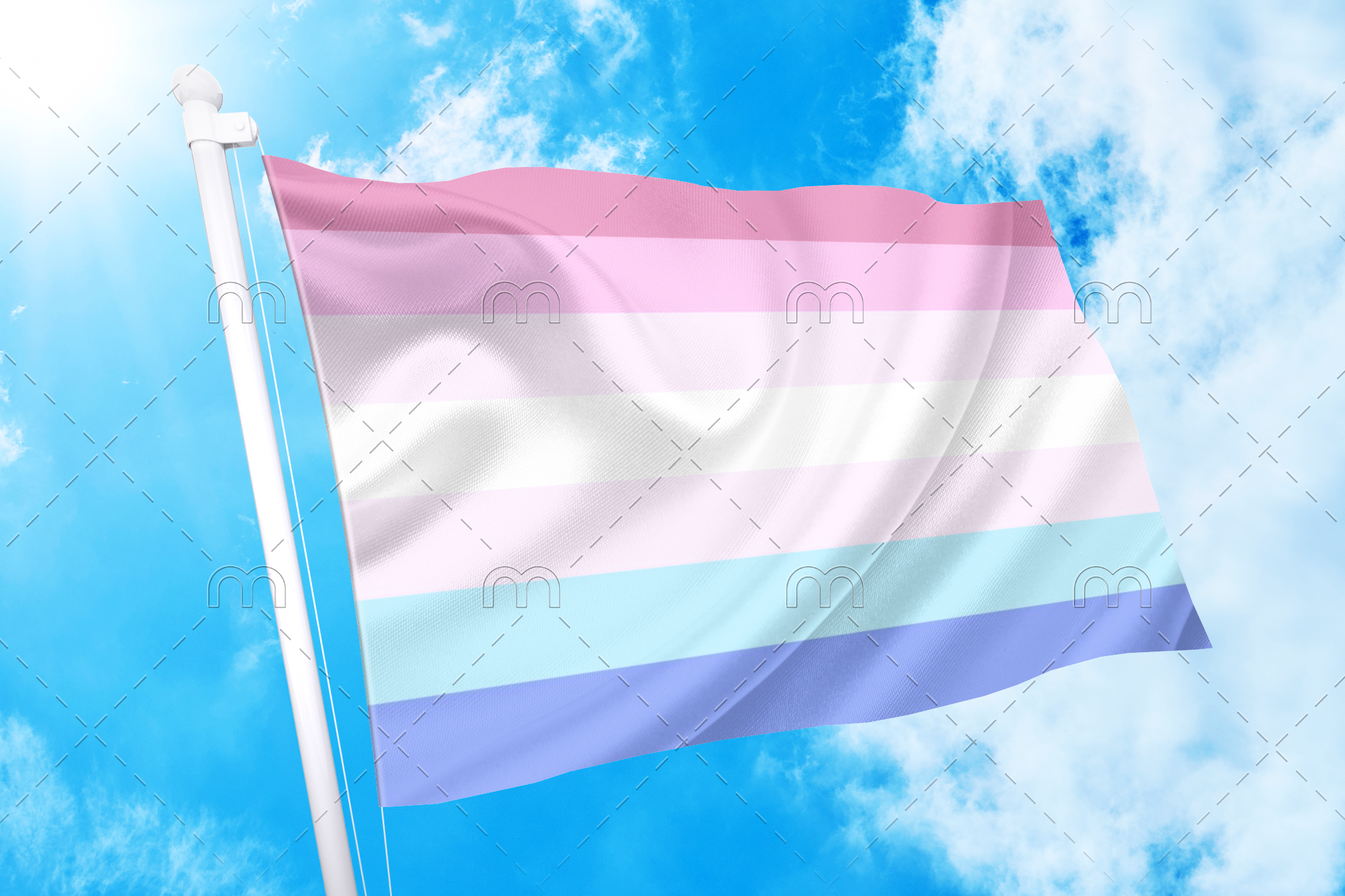 bigend 3x5ft (90x150 cm) / Bigender / 2 Grommets left Official PAN FLAG Merch