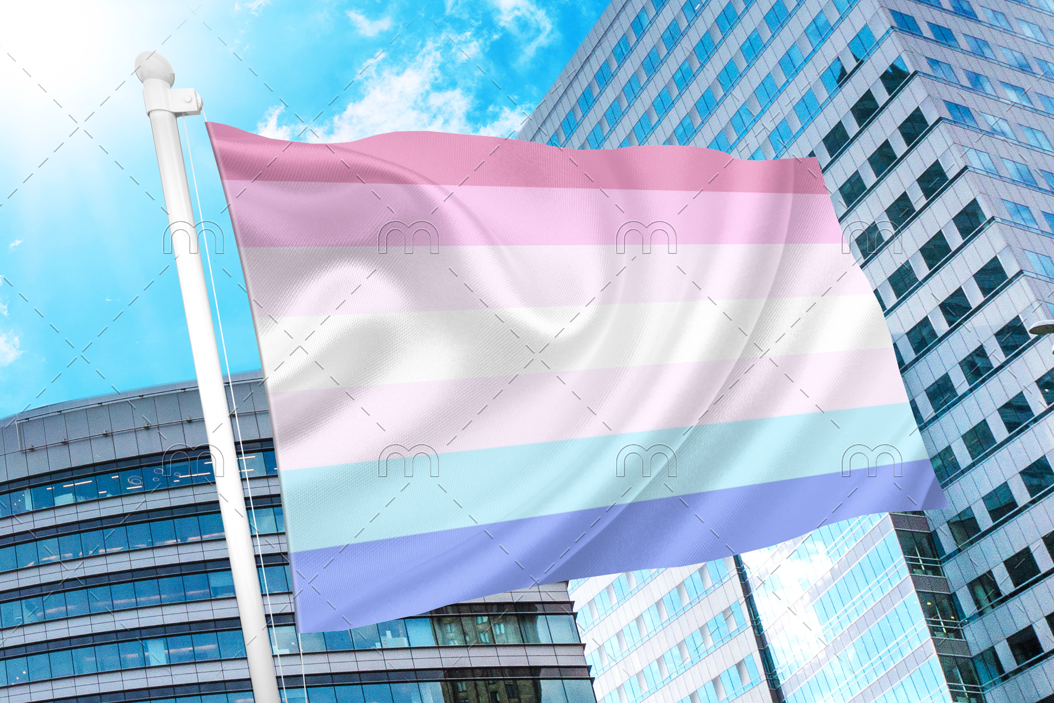 bigender1 Bigender Pride Flag PN0112 2x3ft (60x90 cm) / Bigender / 2 Grommets left Official PAN FLAG Merch