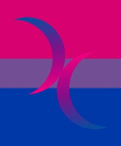 Bisexual Moons Flag PN0112 2x3 ft (60x90) / 2 Grommets Left Official PAN FLAG Merch