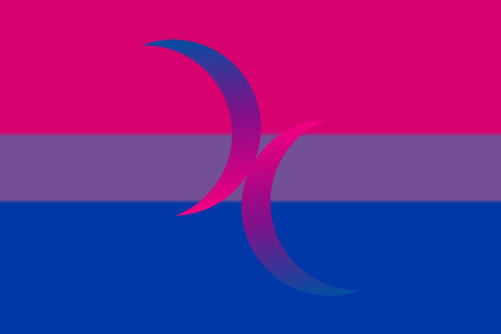 bimoons Bisexual Moons Flag PN0112 2x3 ft (60x90) / 2 Grommets Left Official PAN FLAG Merch