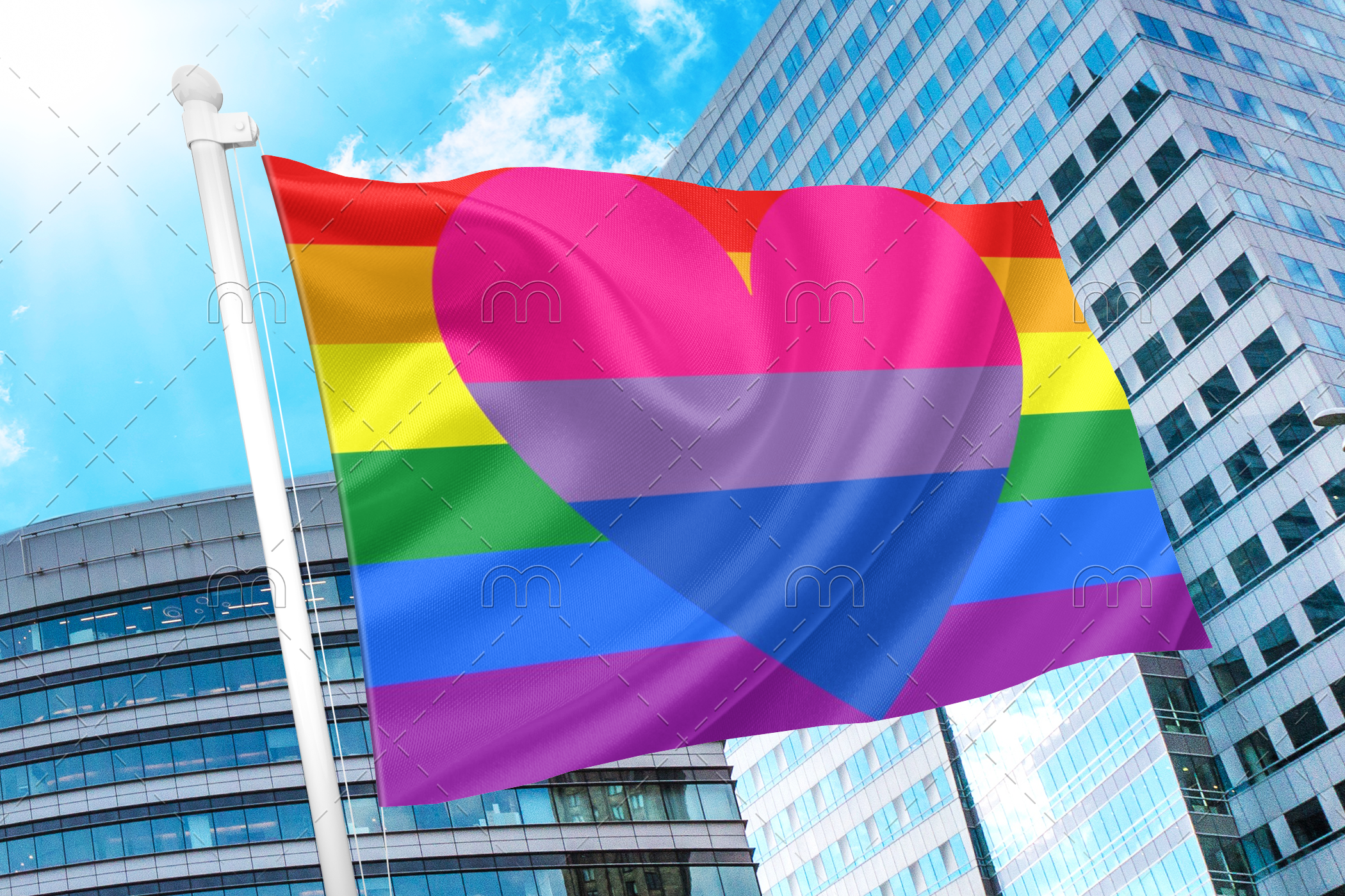 biromantichomo Biromantic Homosexual Flag PN0112 2x3ft (60x90cm) / 2 Grommets left Official PAN FLAG Merch