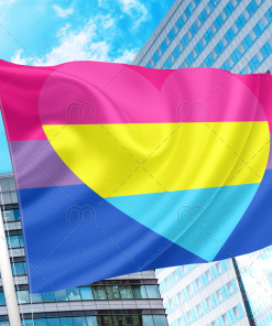 Bisexual Panromantic Pride Flag PN0112 2x3 ft(60x90 cm) / 2 Grommets left Official PAN FLAG Merch