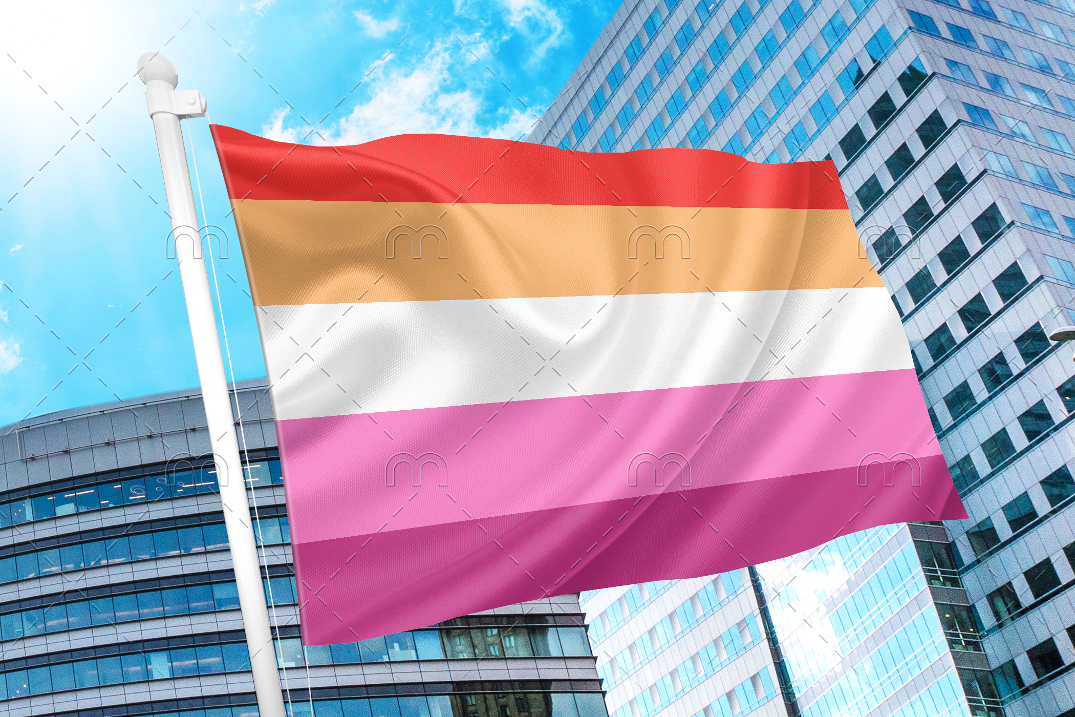 comm Community Lesbian Pride Flag PN0112 2x3ft (60x90cm) / 2 Grommets left Official PAN FLAG Merch