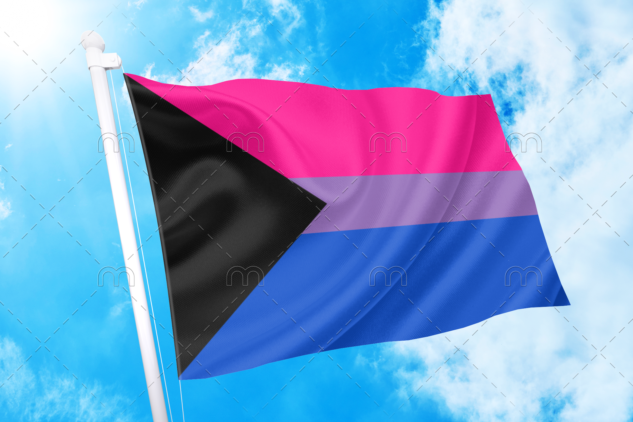 demibi 2x3 ft(60x90 cm) / Demibisexual / No Grommets Official PAN FLAG Merch