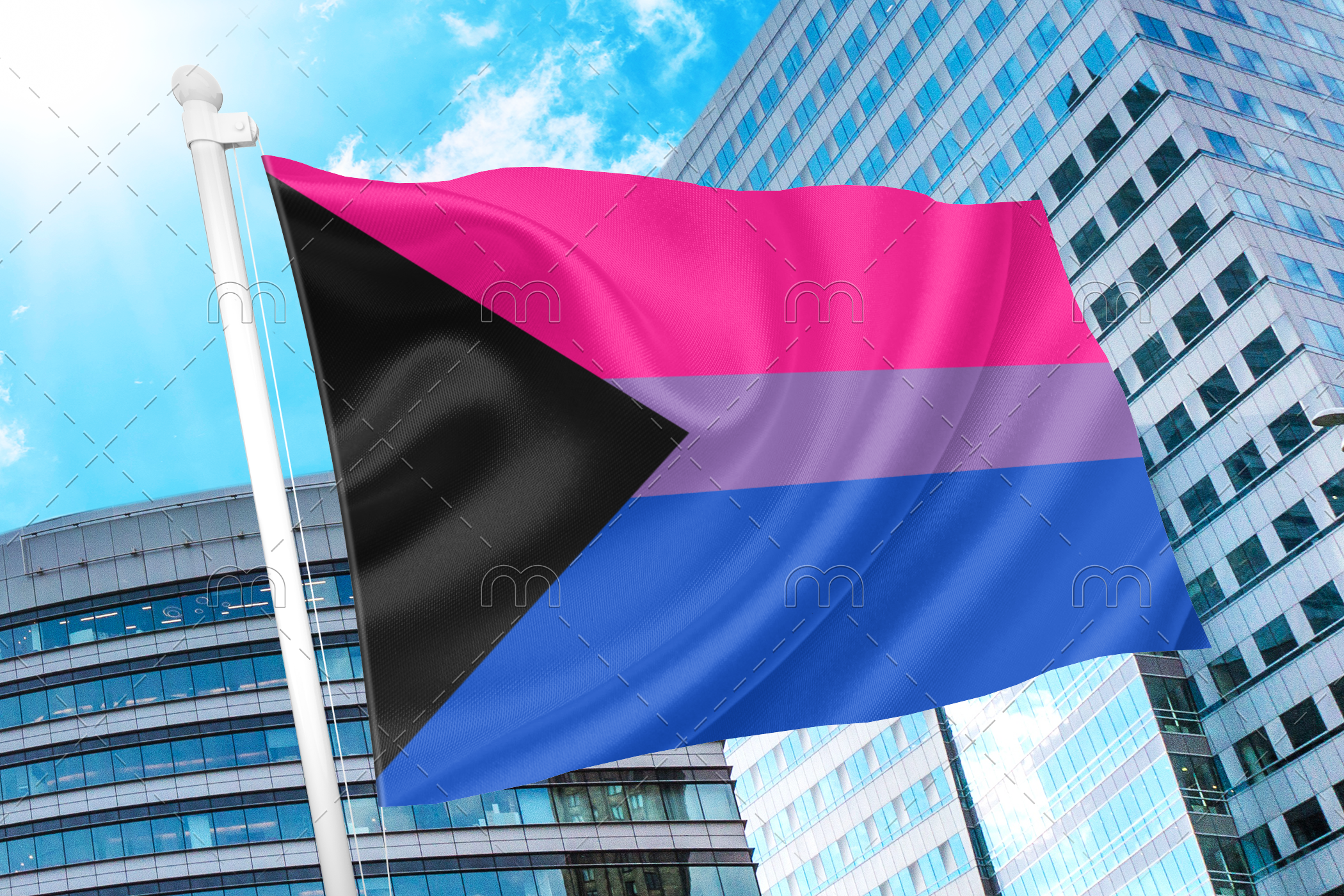 demibisex DemiBisexual Pride Flag PN0112 2x3 ft(60x90 cm) / Demibisexual / 2 Grommets left Official PAN FLAG Merch