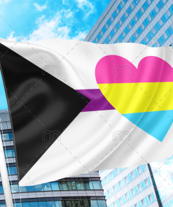 Demisexual Panromantic Pride Flag - Heart PN0112 3x5 ft (90x150 cm) / 2 Grommets left Official PAN FLAG Merch