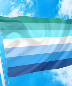 Blue Gay Men Flag PN0112 3 - Lesbian Flag 3x5 ft (90x150cm) / 2 Grommets Left Official PAN FLAG Merch