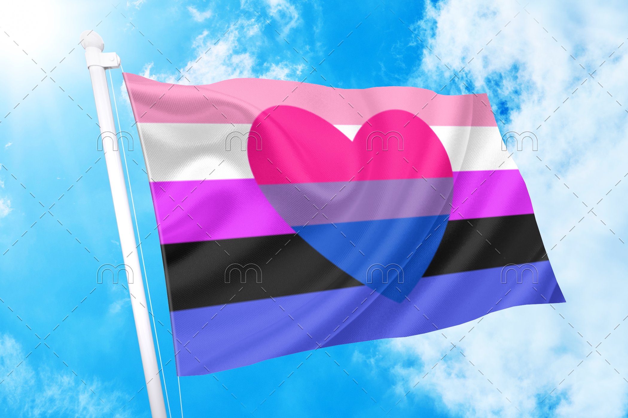 genderbisex 2x3 ft (60x90 cm) / 4 Grommets Official PAN FLAG Merch