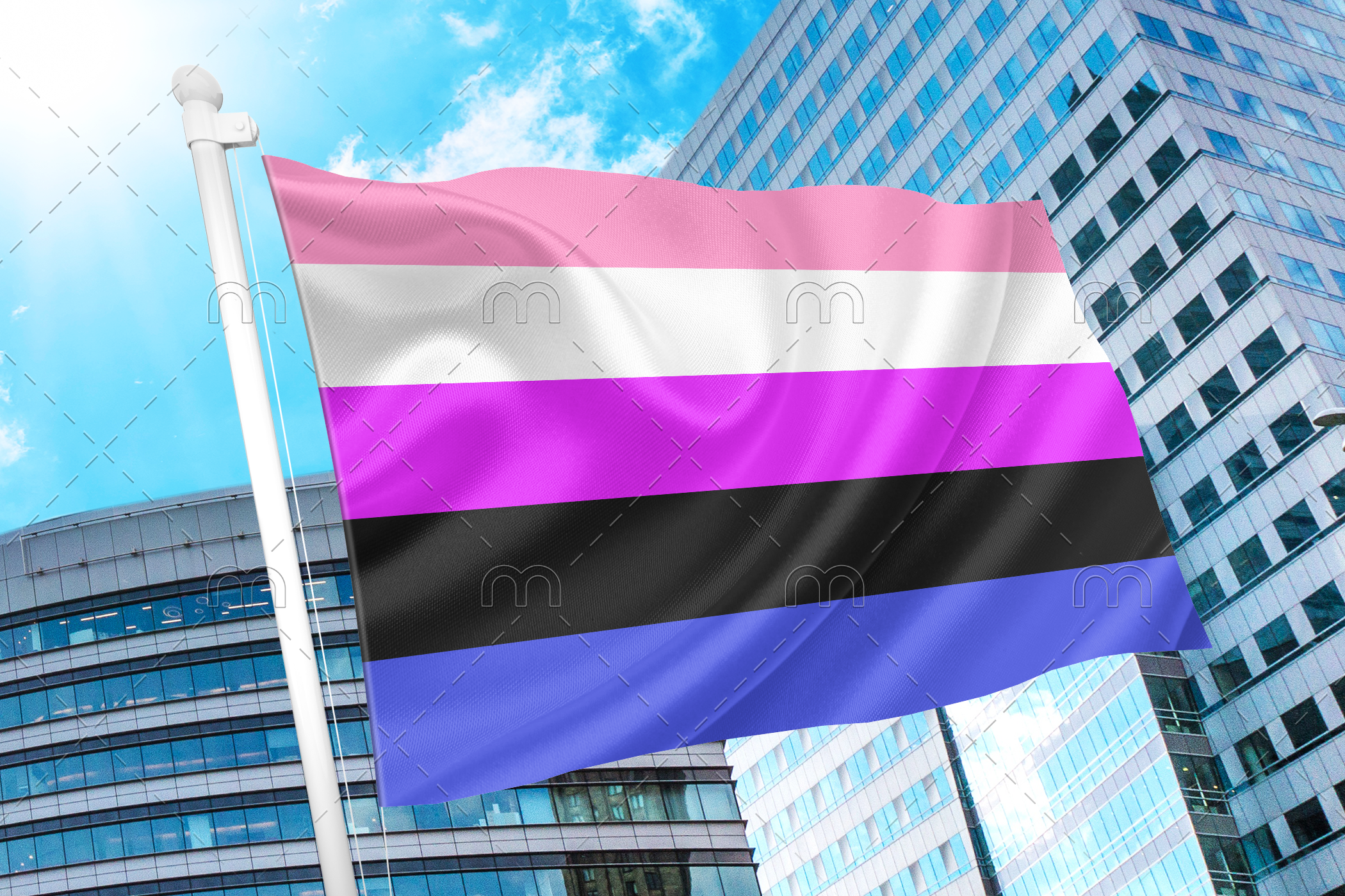 genderflui Genderfluid Pride Flag PN0112 2x3 ft (60x90cm) / 2 Grommets Official PAN FLAG Merch