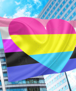 Genderfluid Pansexual Combo Pride Flag PN0112 2x3 ft(60x90 cm) / 2 Grommets left Official PAN FLAG Merch