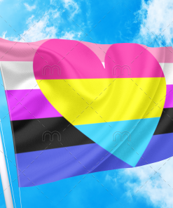Genderfluid Pansexual Combo Pride Flag PN0112 3 - Lesbian Flag 3x5 ft(90x150 cm) / 2 Grommets left Official PAN FLAG Merch