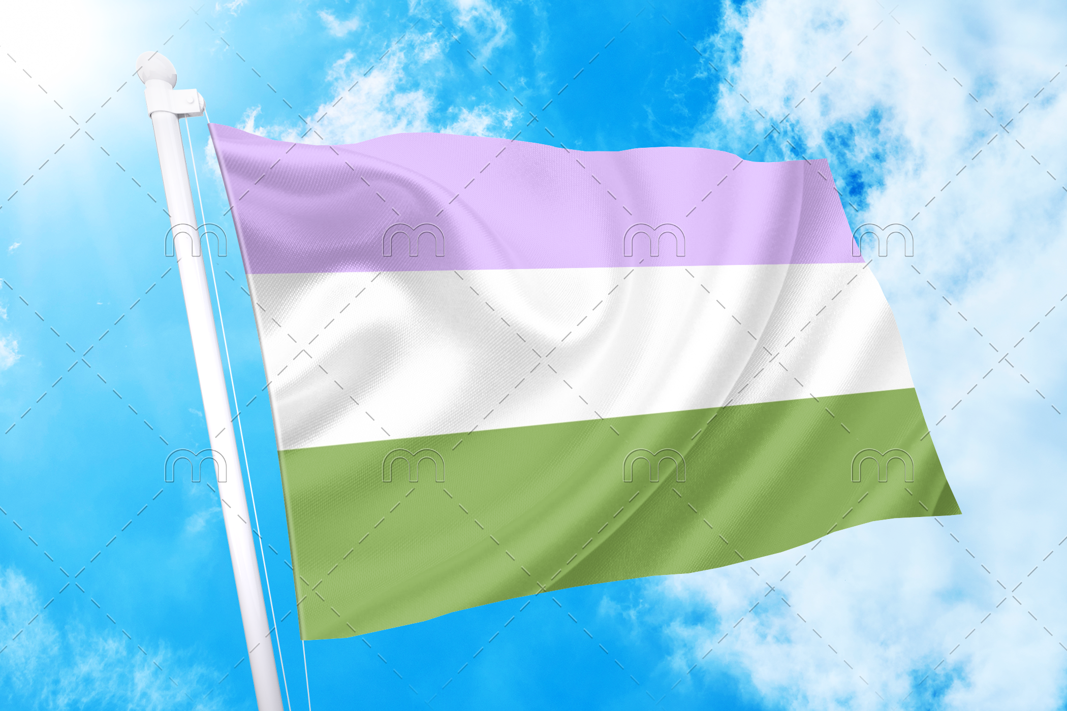 genqueer_bc6c2783-ff6c-4439-b853-60faaa414dfd 2x3 ft (60x90cm) / No Grommets Official PAN FLAG Merch