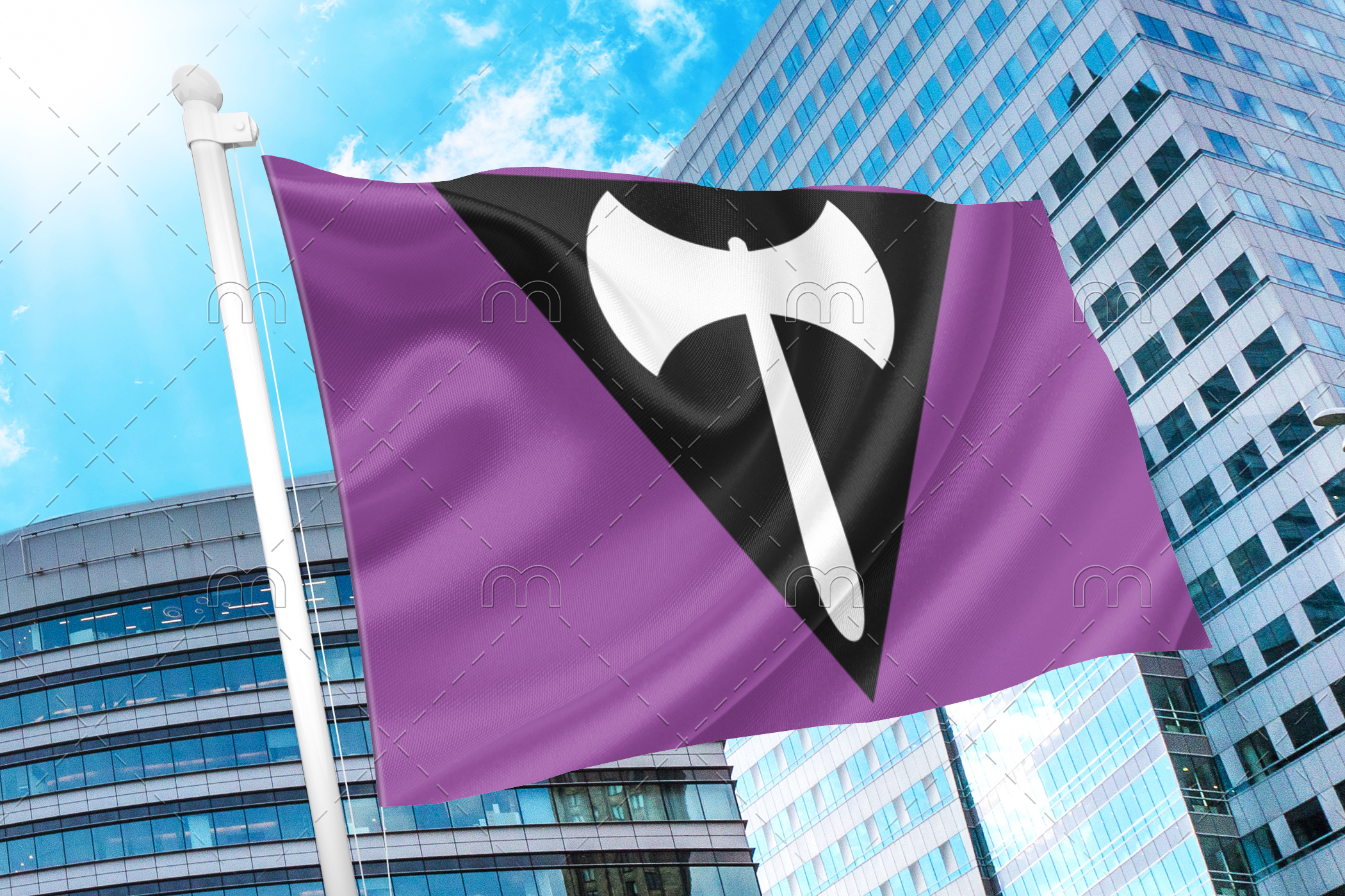 labrys1 Lesbian Labrys Pride Flag PN0112 2x3 ft(60x90 cm) / 2 Grommets left Official PAN FLAG Merch