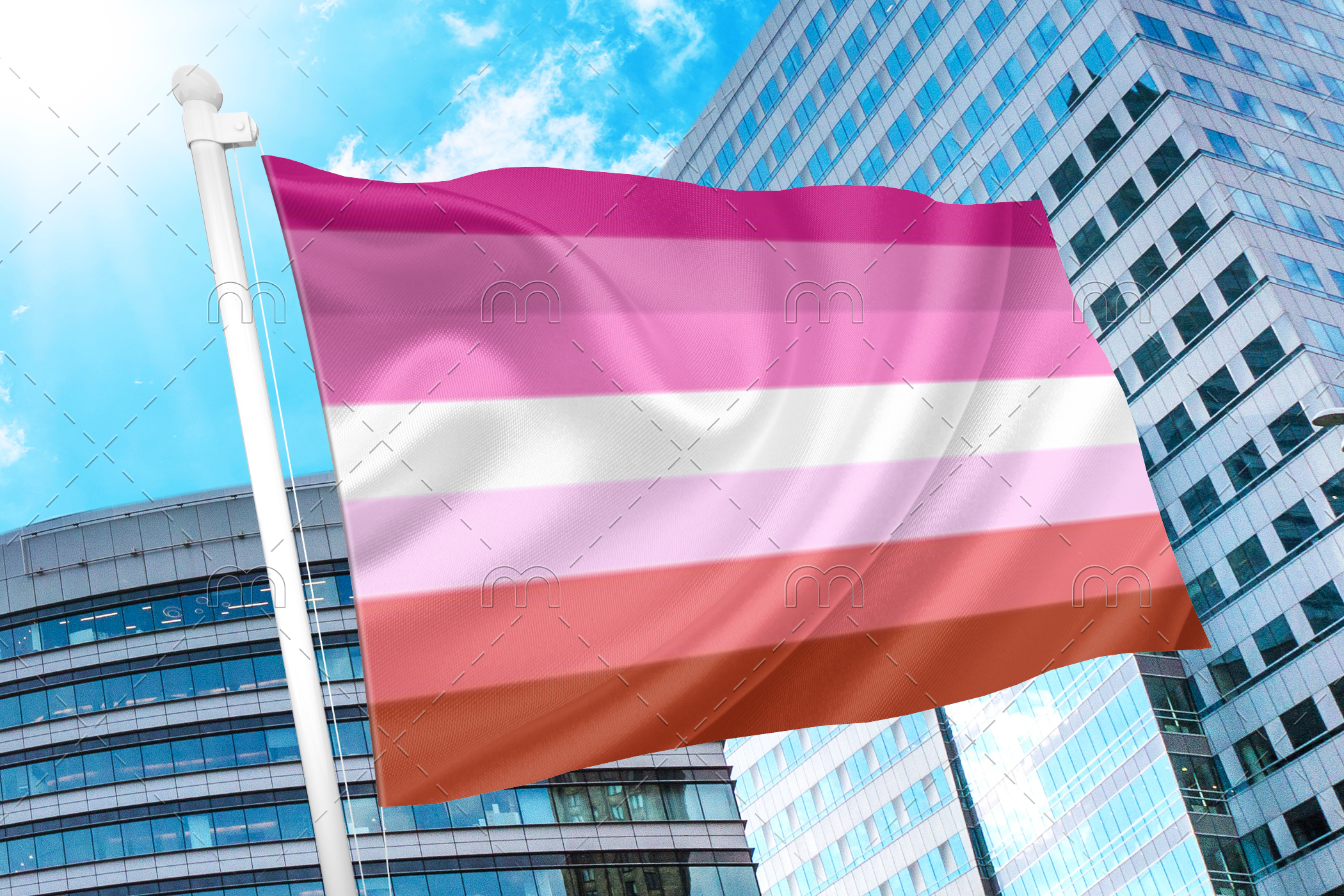 les1 Lesbian Pride Flag PN0112 2x3ft (60x90cm) / 2 Grommets left Official PAN FLAG Merch
