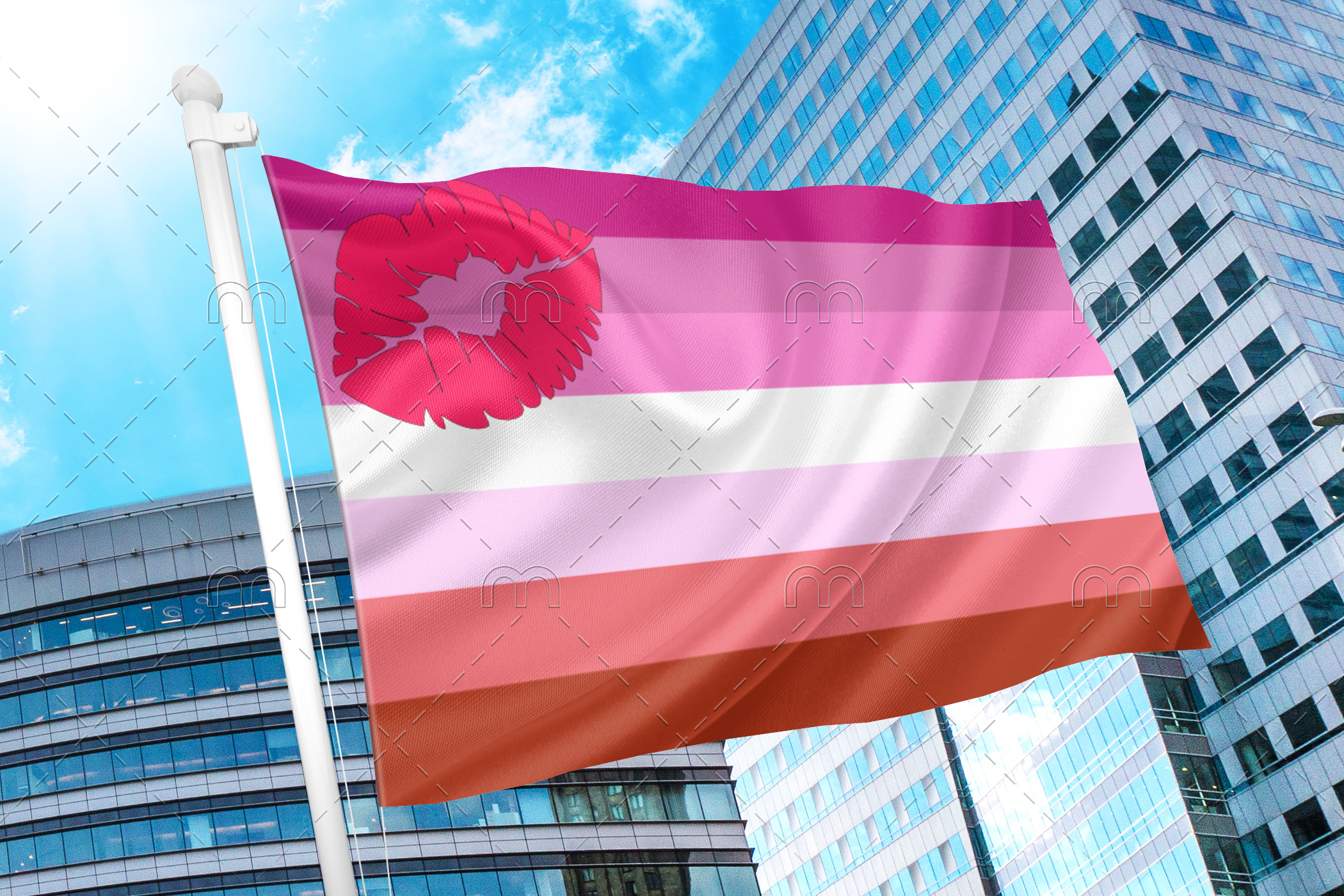 lipstick1 Lipstick Lesbian Pride Flag PN0112 2x3 ft (60x90 cm) Official PAN FLAG Merch