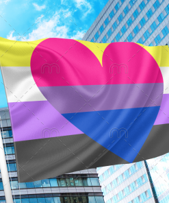 Non Binary Bisexual Pride Flag PN0112 2x3 ft(60x90 cm) / 2 Grommets left Official PAN FLAG Merch