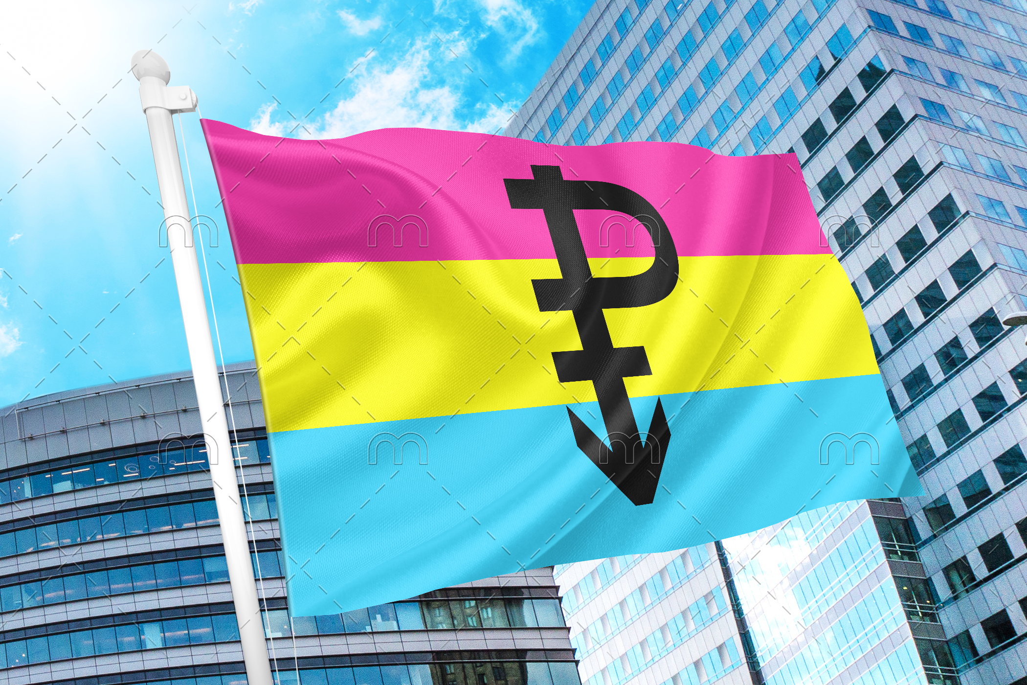 panp Pansexual Pride Flag with P PN0112 2x3 ft (60x90cm) Official PAN FLAG Merch