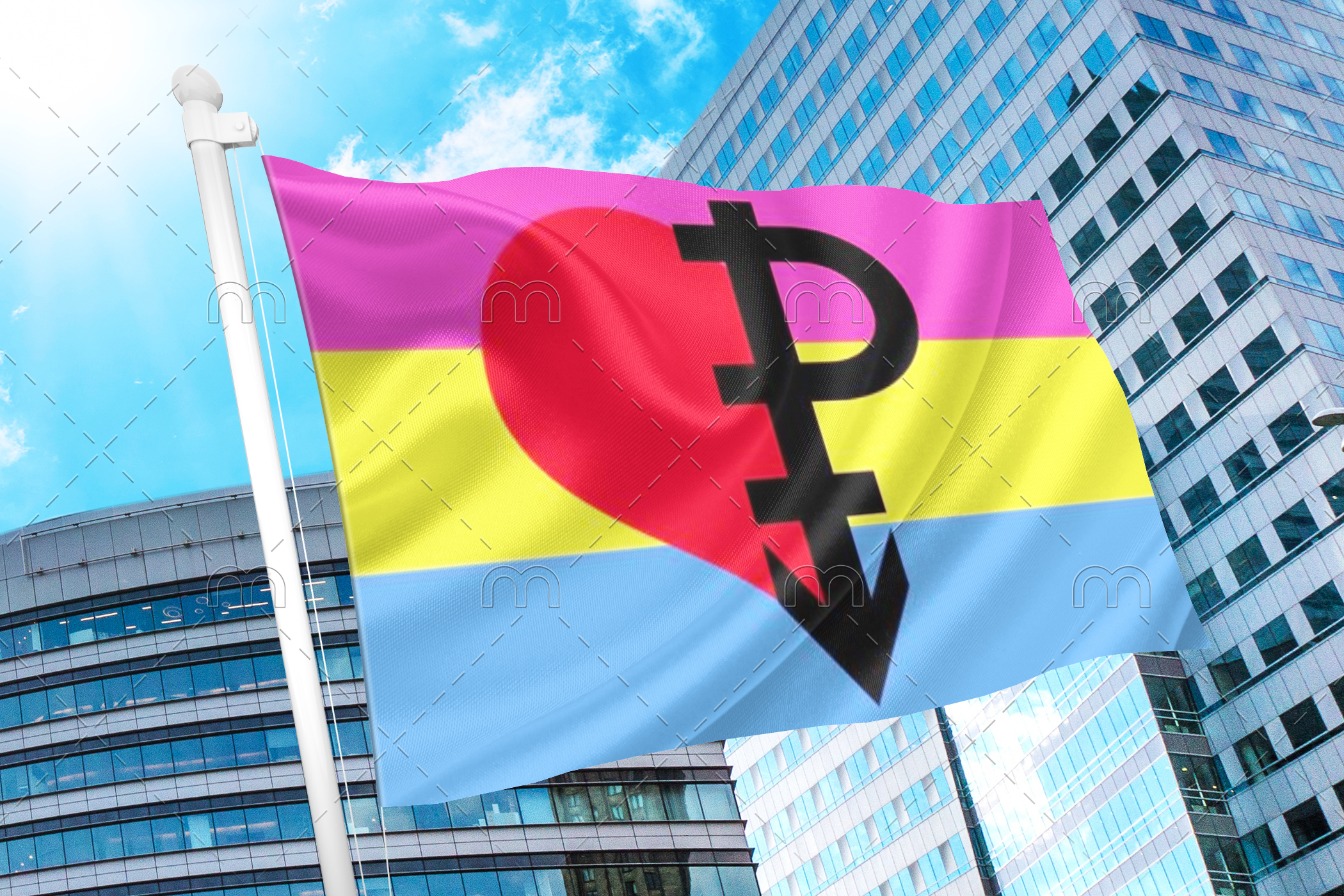 panroman Panromantic Pride Flag PN0112 2x3 ft (60x90cm) Official PAN FLAG Merch