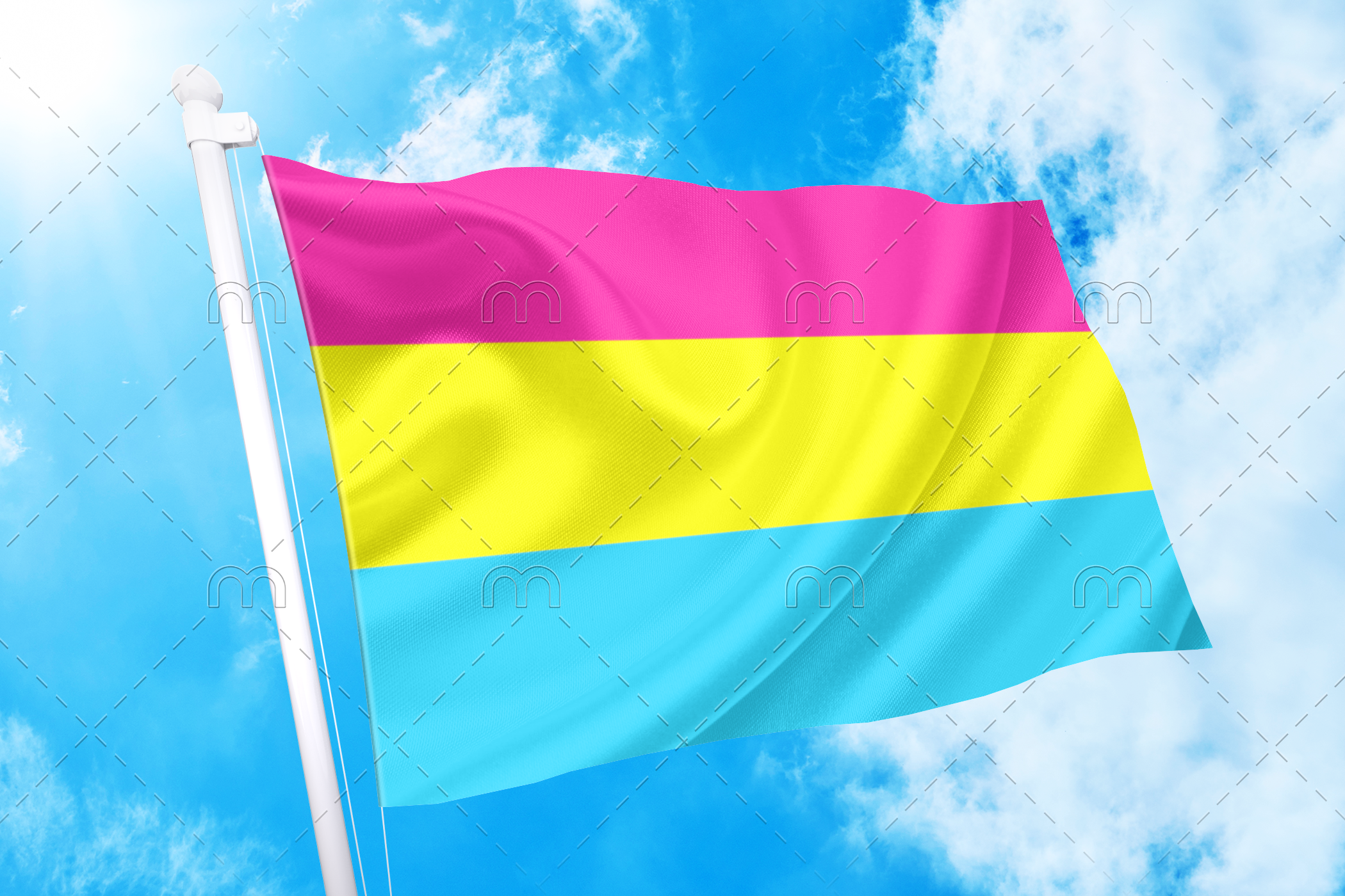 pans 3x5 ft (90x150cm) Plain / 2 grommets left side Official PAN FLAG Merch