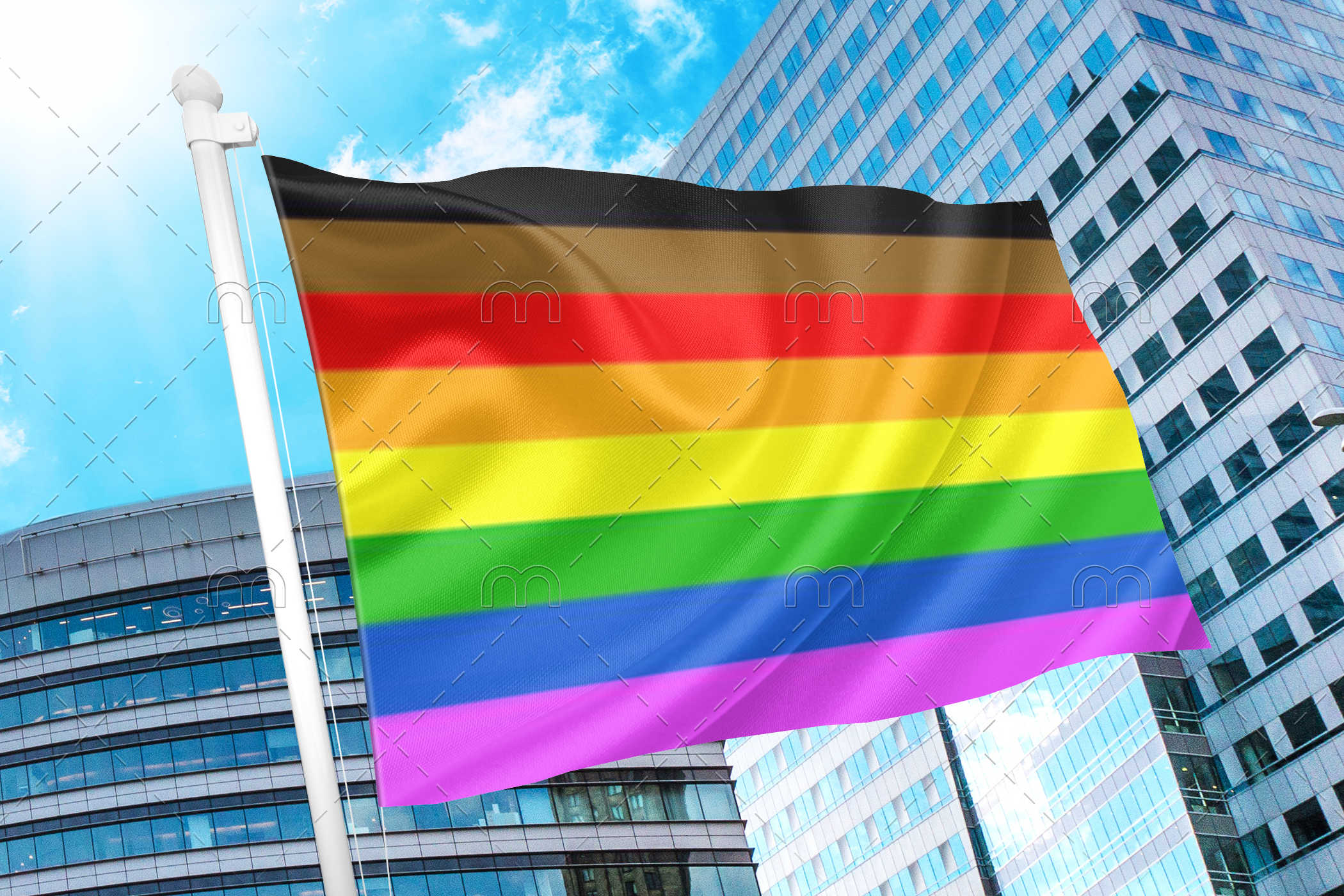 philll Philadelphia Gay Pride Flag PN0112 2x3 ft (60x90 cm) / 2 Grommets Official PAN FLAG Merch